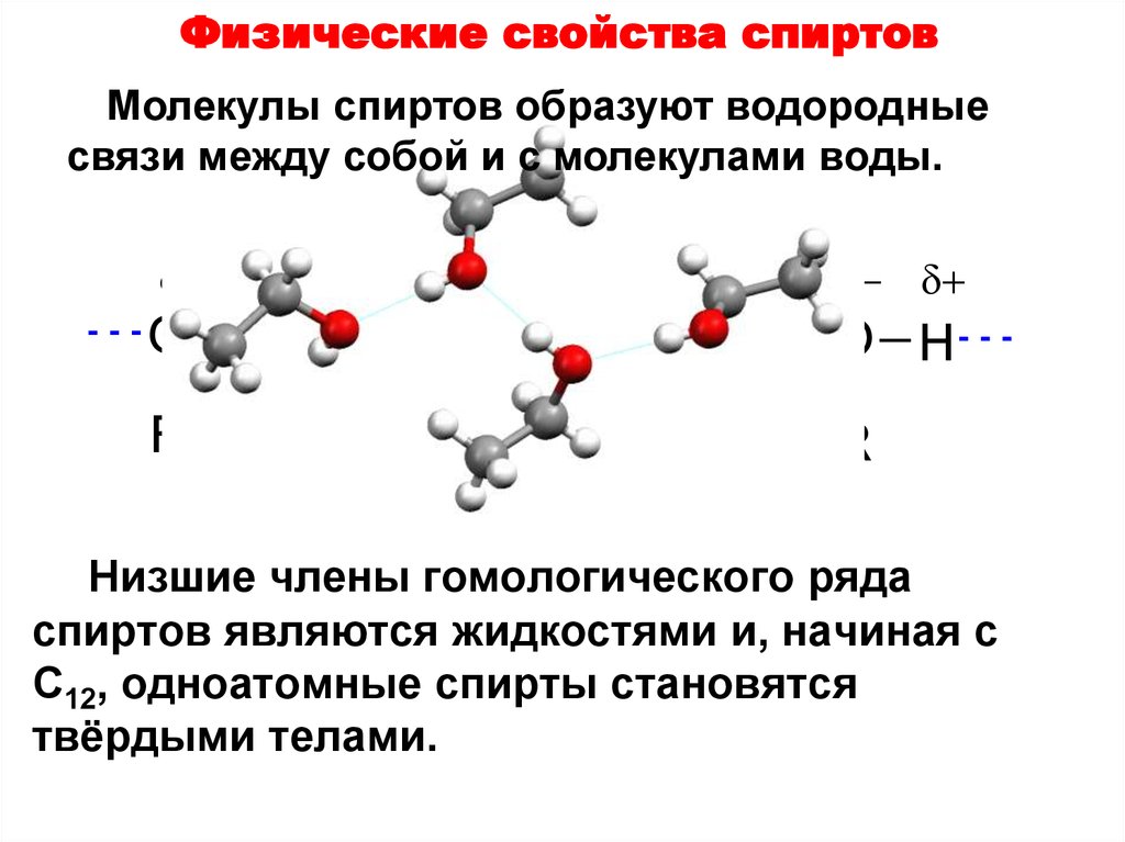 Физические и химические свойства спиртов