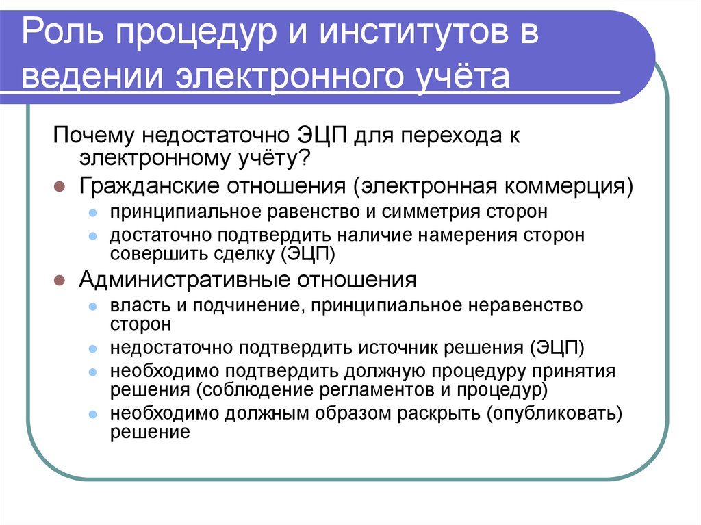 Государственный учет. Роль процедур. Роль процедуры в проведении выборов. Роль процедуры в праве. Электронные отношения.