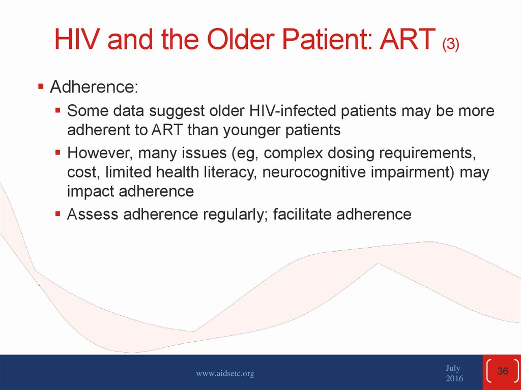 HIV and the Older Patient: ART (3)