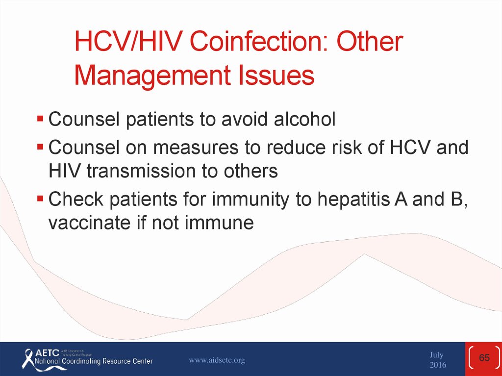 HCV/HIV Coinfection: Other Management Issues