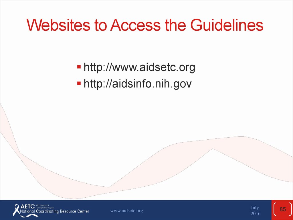 Websites to Access the Guidelines