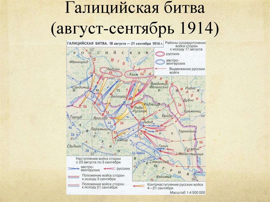 Название операций первой мировой войны. Галицийская битва 1914 карта. Галицийская операция 1914 карта.