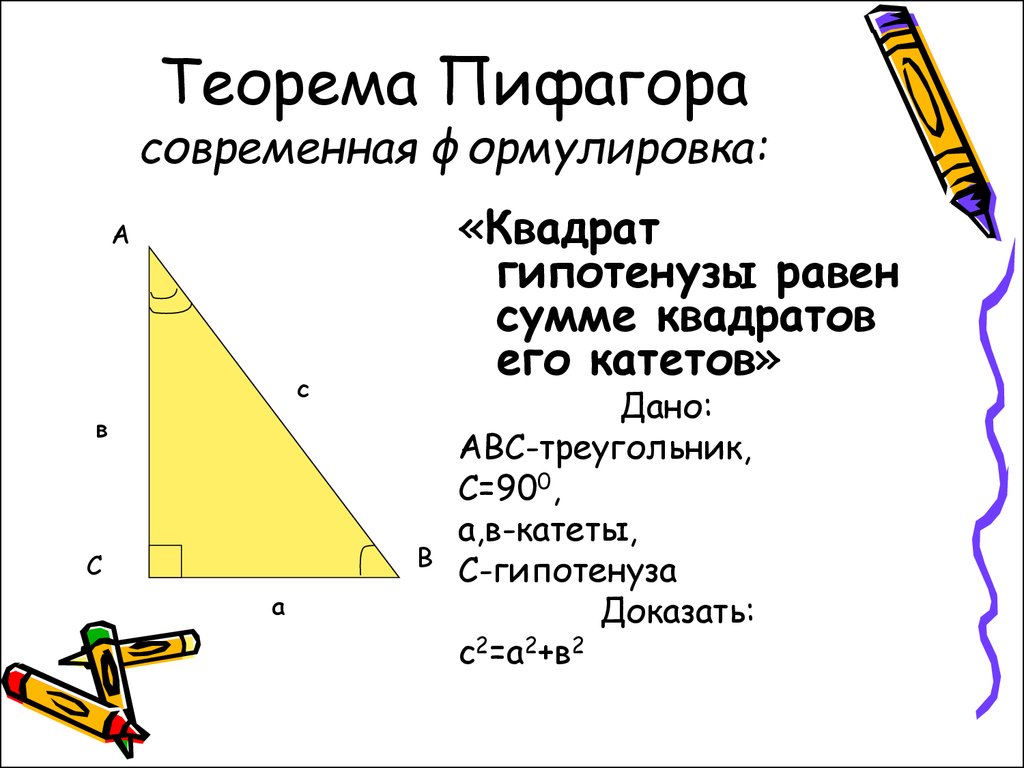 Презентация по теореме пифагора