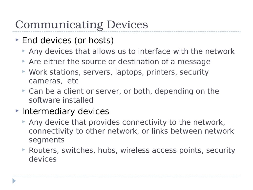 Communicating Devices