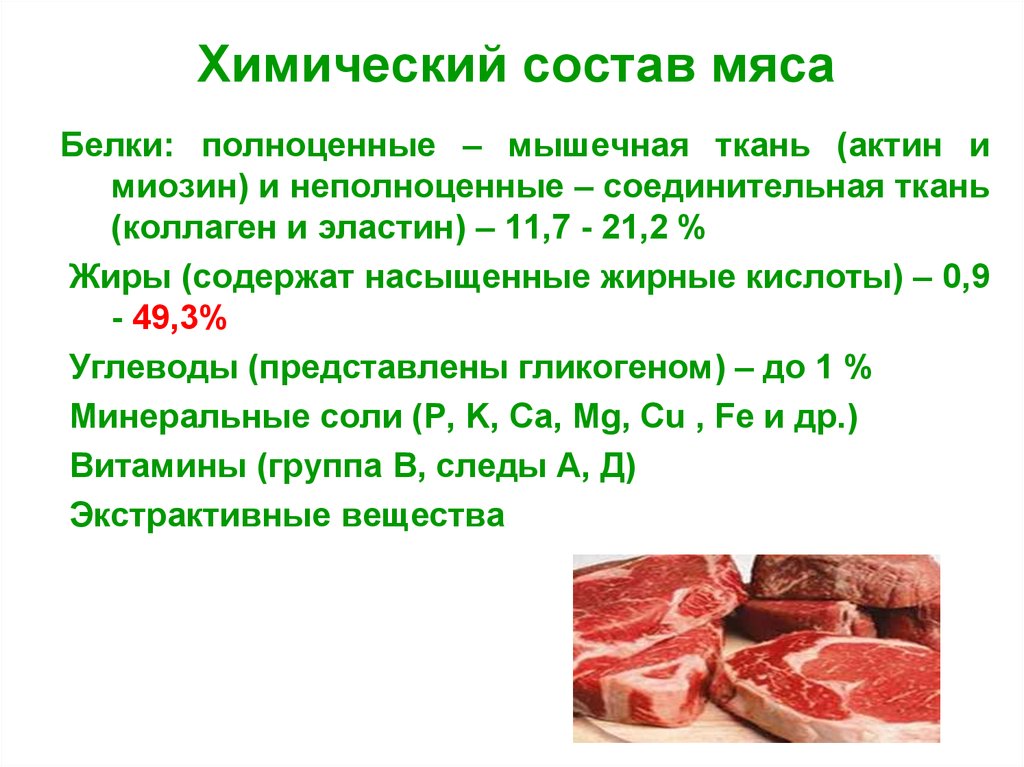 Состав белка мяса