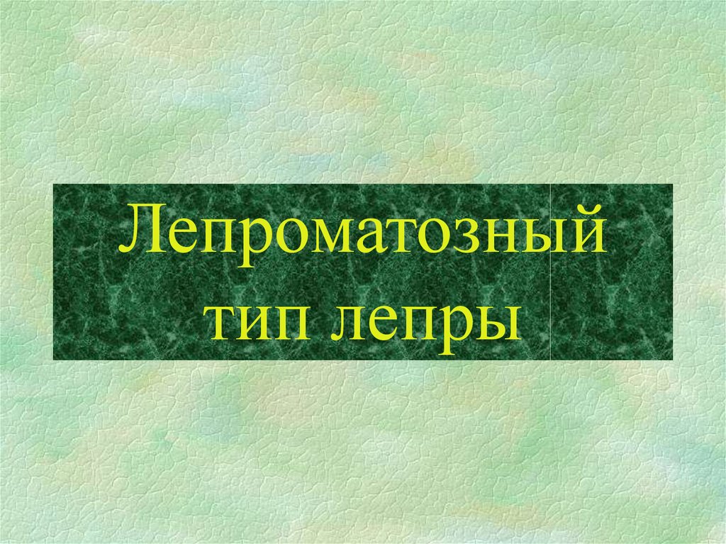 Лепроматозный тип лепры