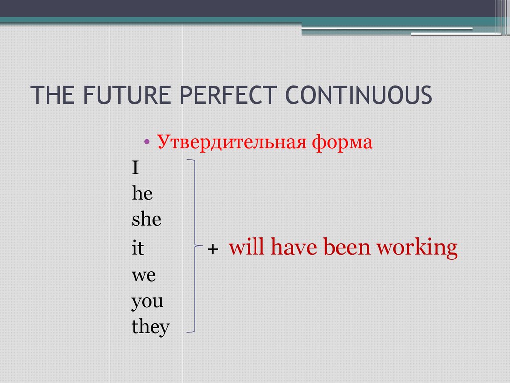 Future perfect continuous презентация