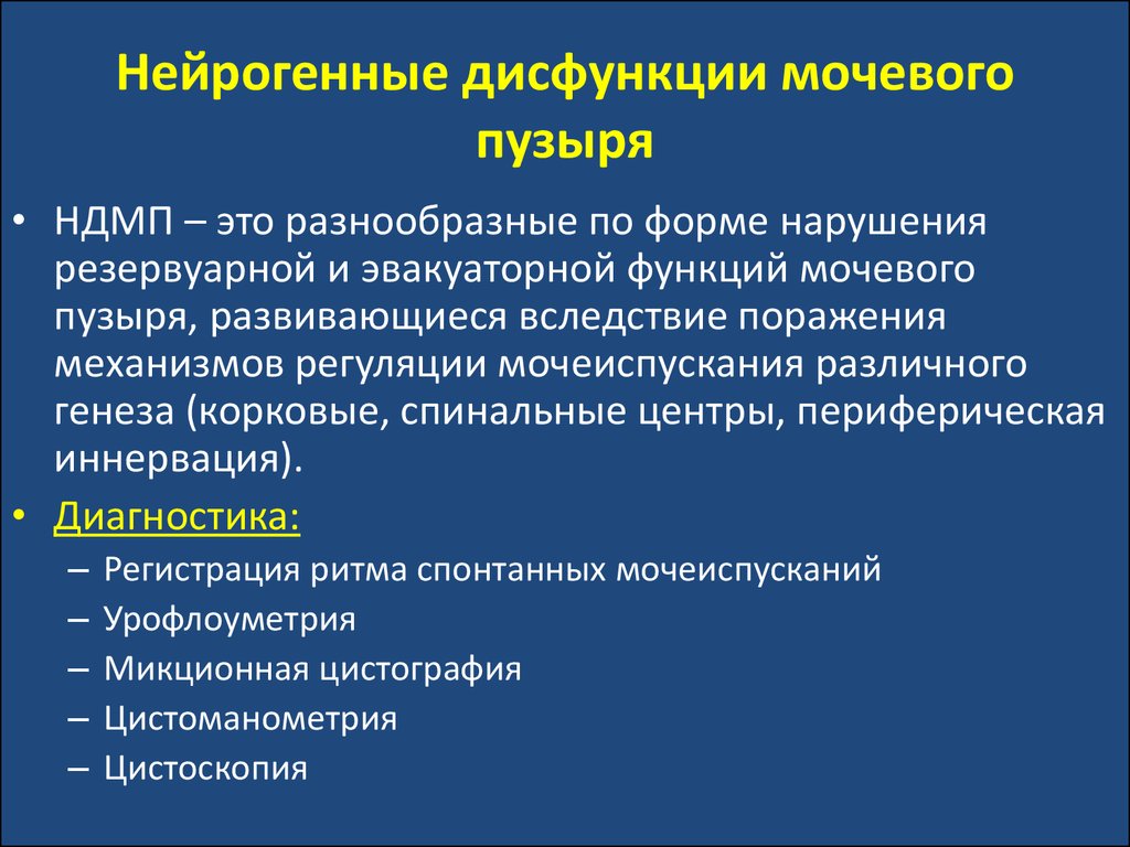 Лечение нейрогенного мочевого пузыря у женщин препараты схема