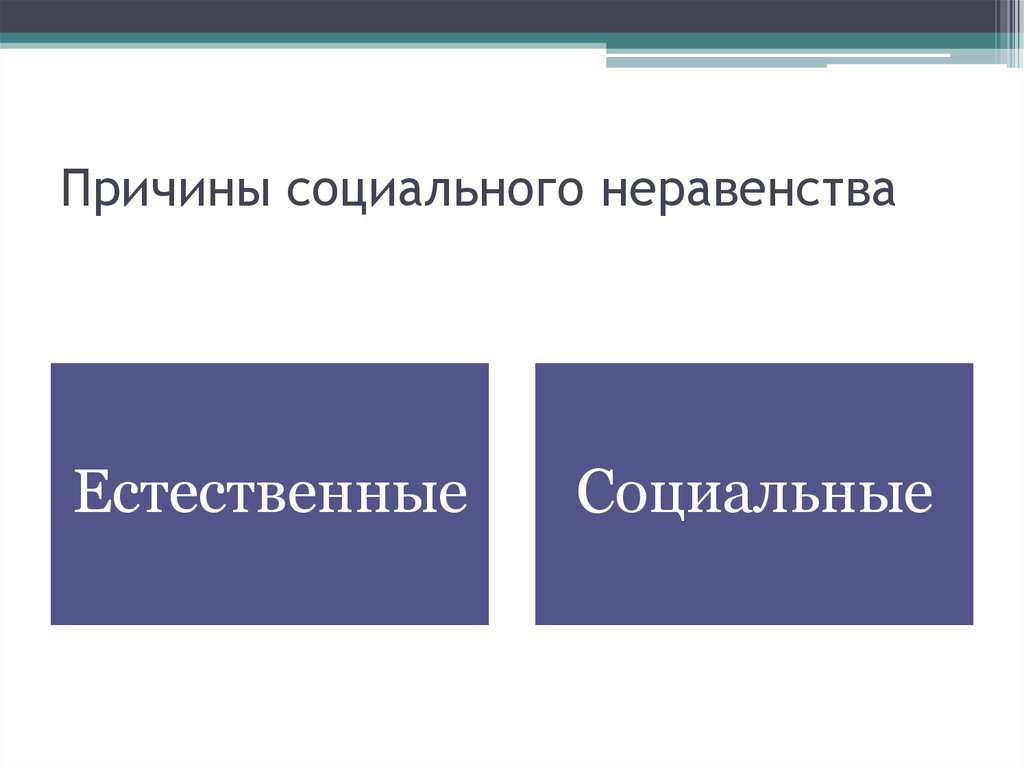 Экономические причины социального неравенства