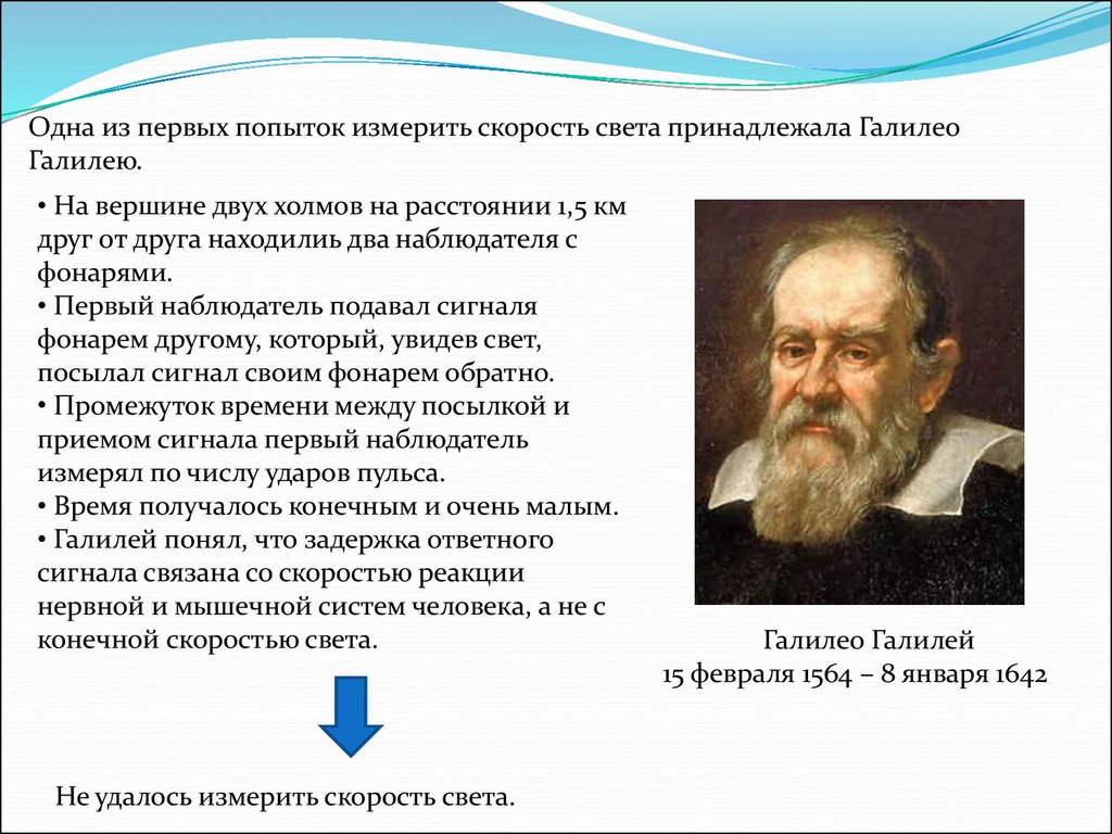 Первое измерение скорости. Галилео Галилей скорость света. Опыт Галилея по измерению скорости света. Метод измерения скорости света Галилео Галилей. Скорость света презентация.