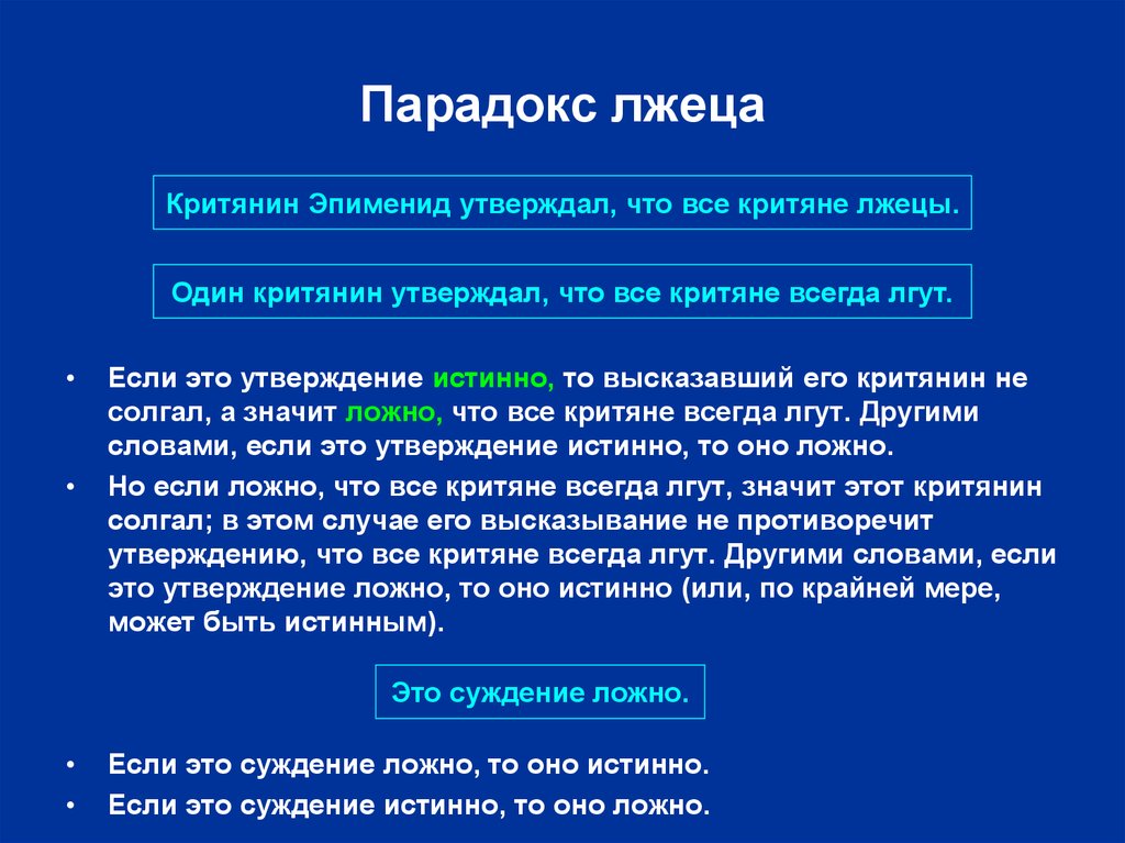 Резкие утверждения. Парадокс лжеца. Парадокс критянина. Логические парадоксы. Парадокс лжеца Эпименид.