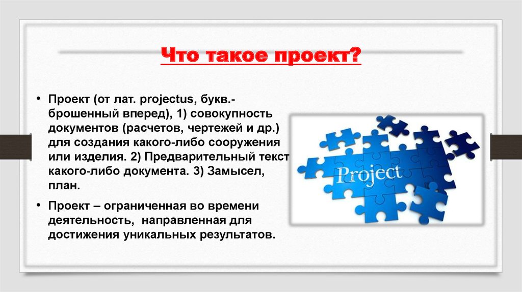 Проект от лат projectus