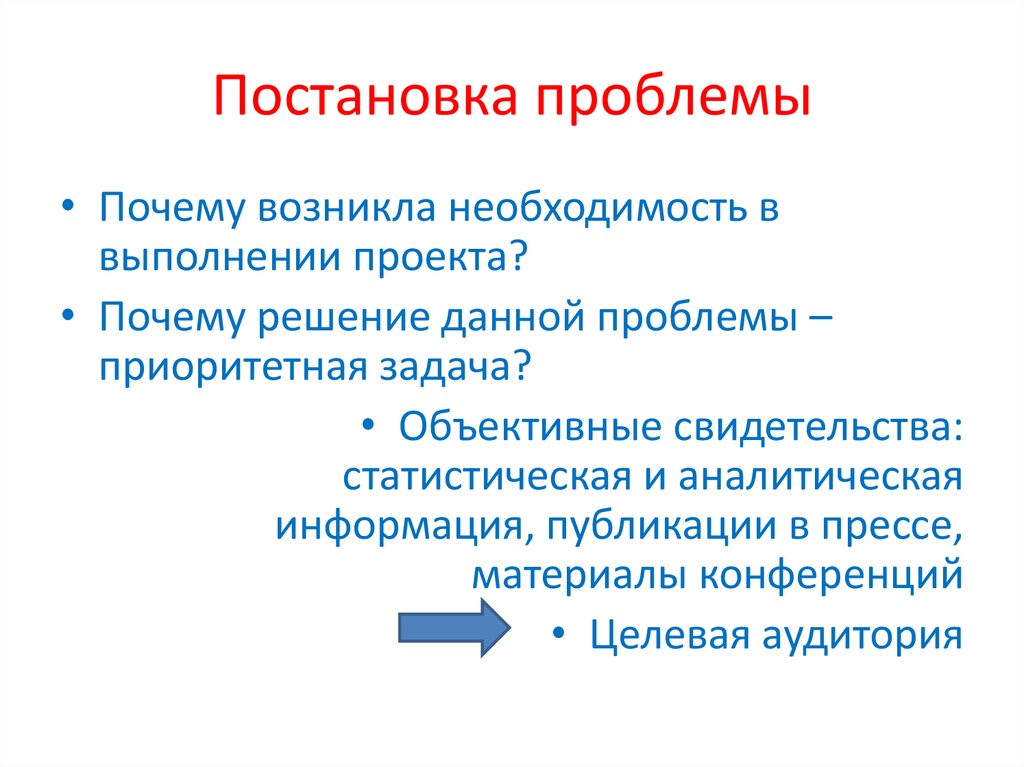 Постановка проблемы презентация