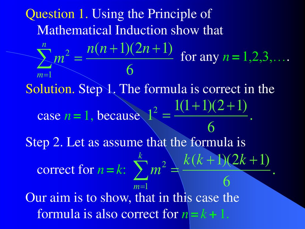 Mathematical Induction Prezentaciya Onlajn