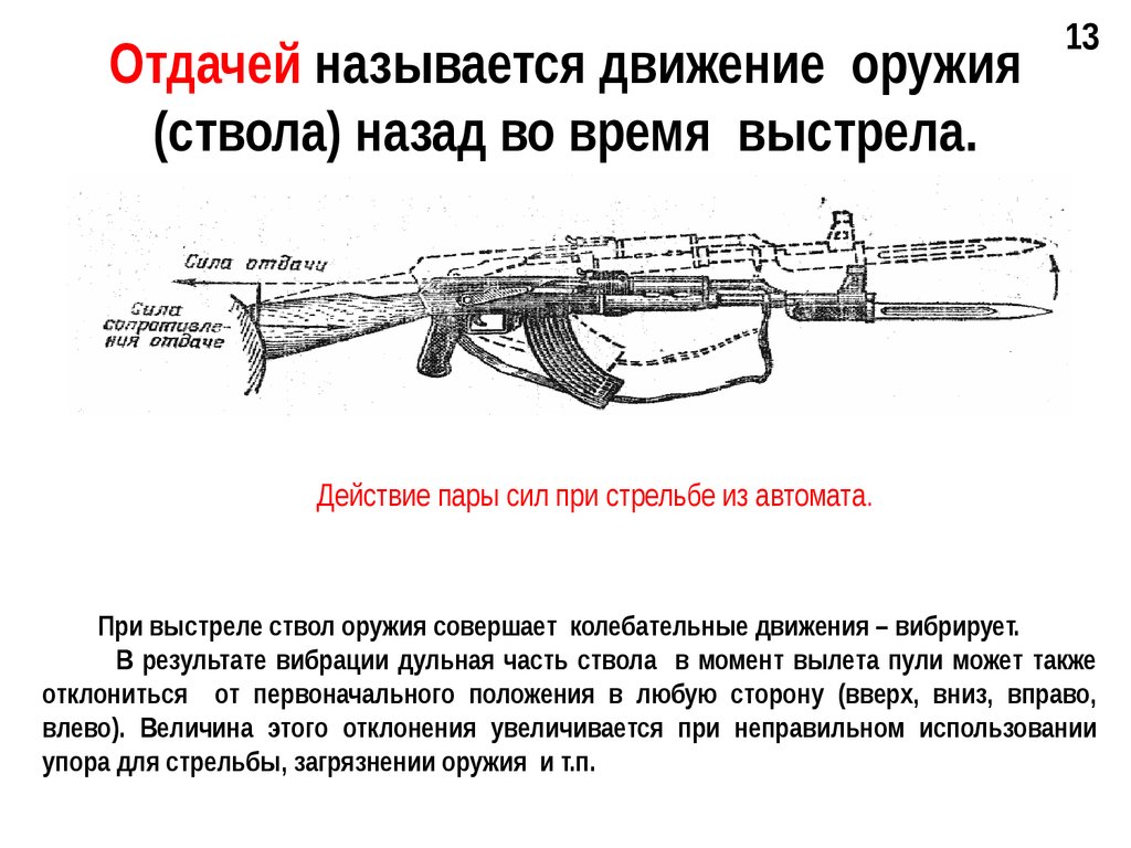 Суть оружия. Отдачей называется движение оружия (ствола) назад во время выстрела.. Явление отдачи при выстреле из оружия. Явление выстрела отдача оружия. Отдача ружья при выстреле.