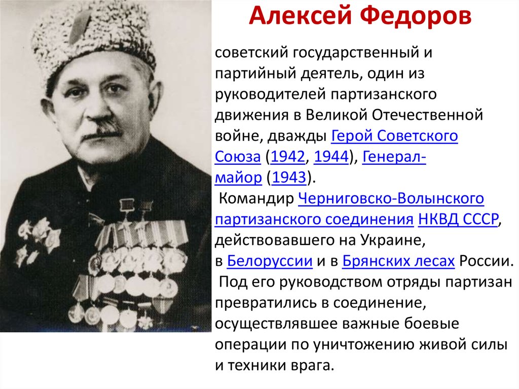 Командир черниговско волынского партизанского соединения