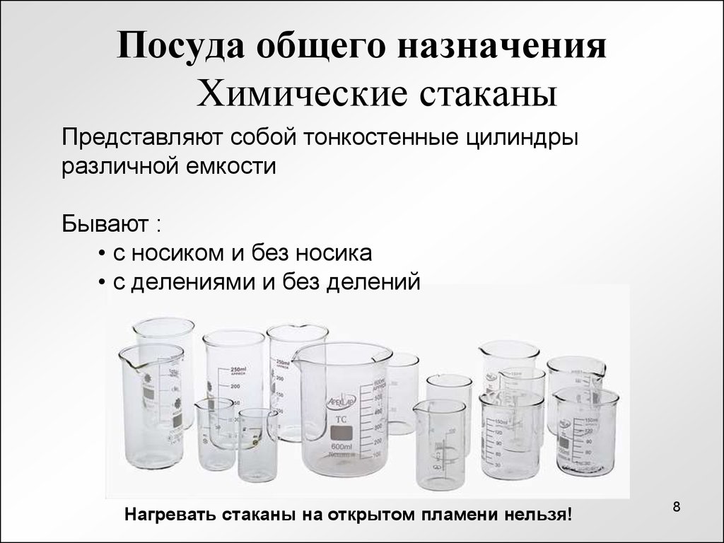 Посуда общего назначения Химические стаканы