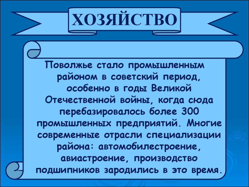 Поволжье хозяйство и проблемы презентация