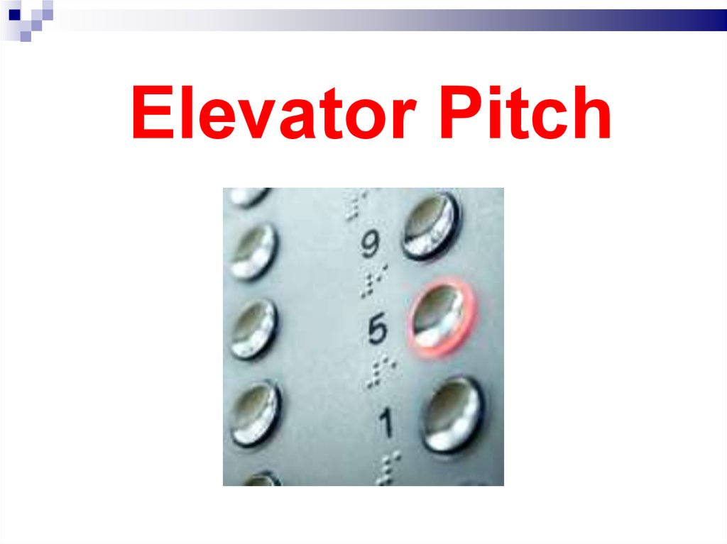 То означает вид выступления под названием презентация в лифте elevator pitch