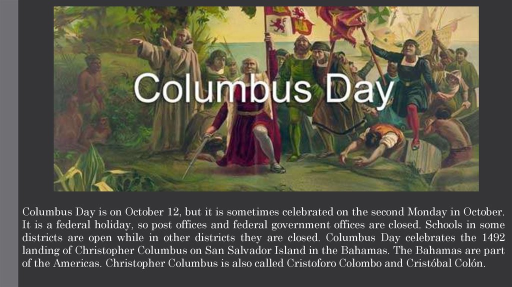 Columbus Day - презентация онлайн.