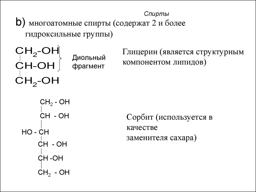 Многоатомные спирты презентация