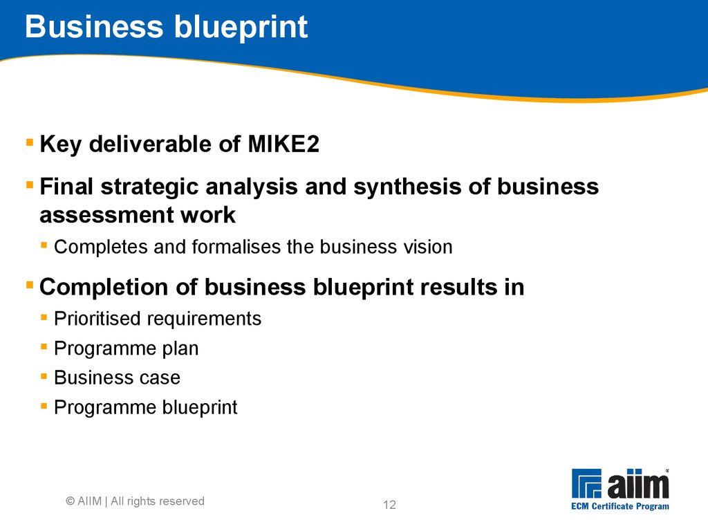 Business blueprint
