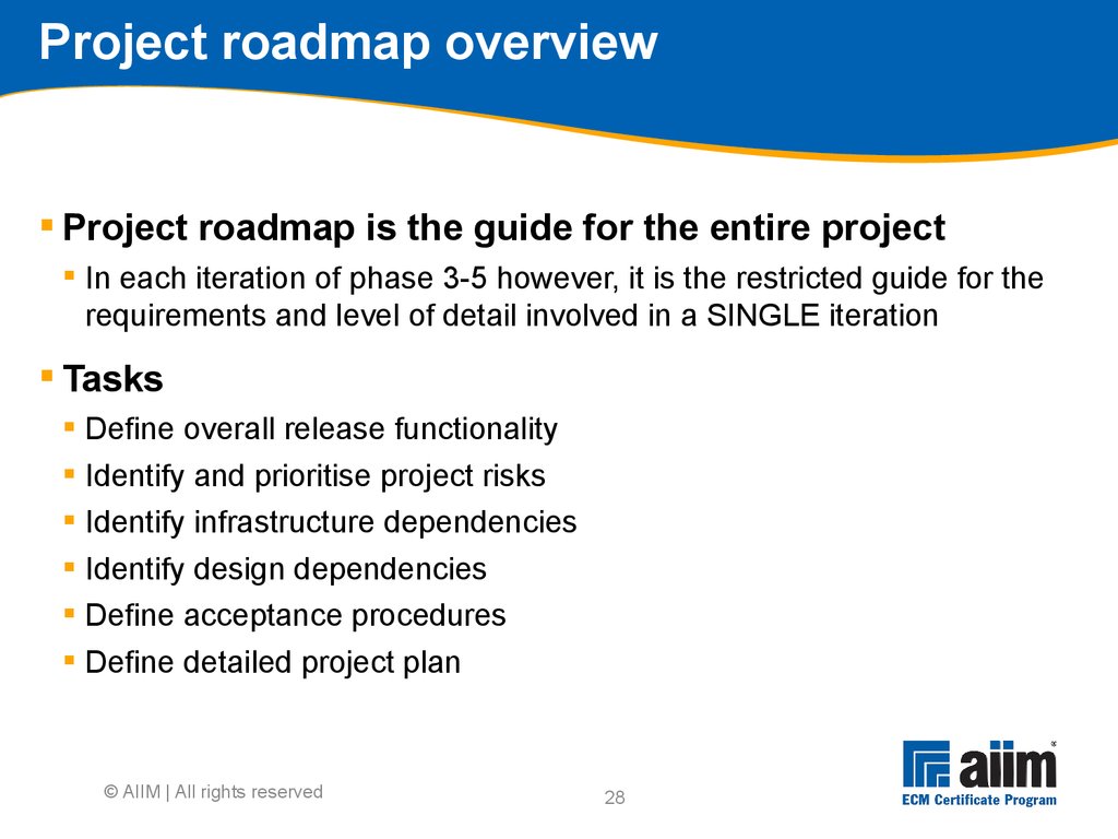Project roadmap overview