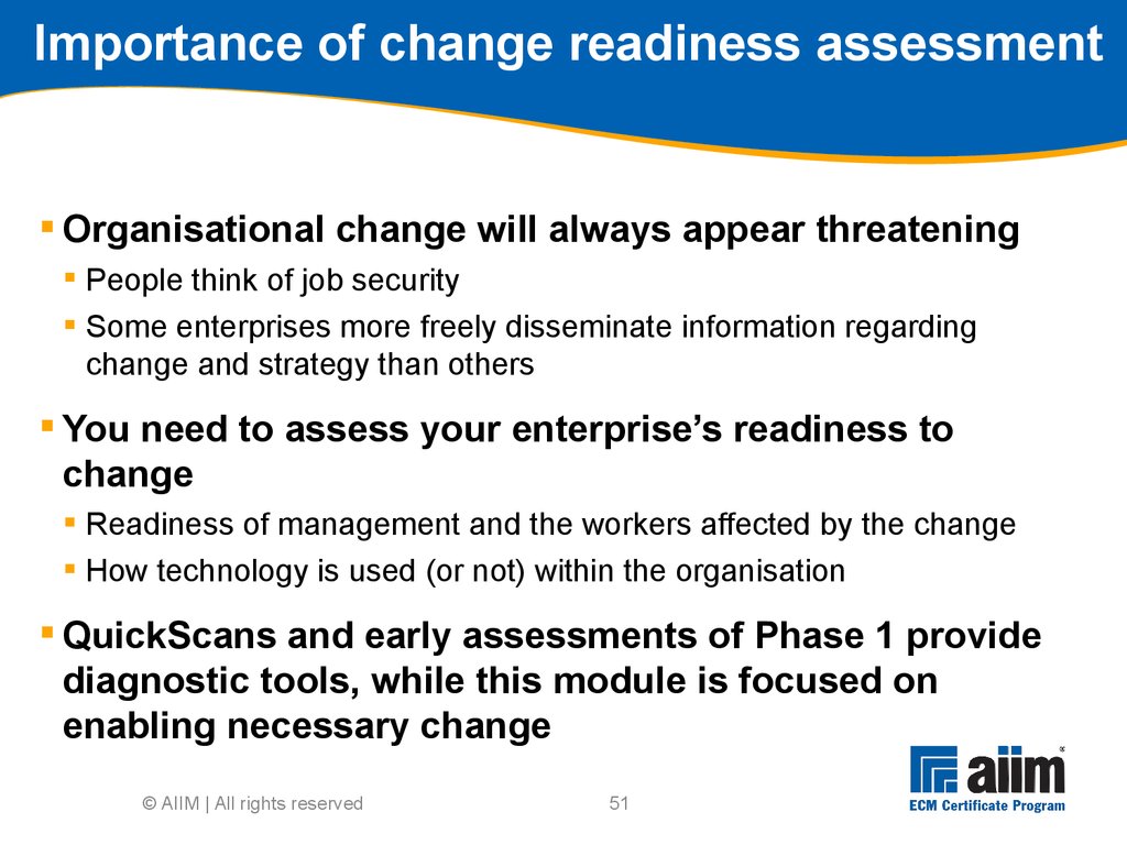 Importance of change readiness assessment