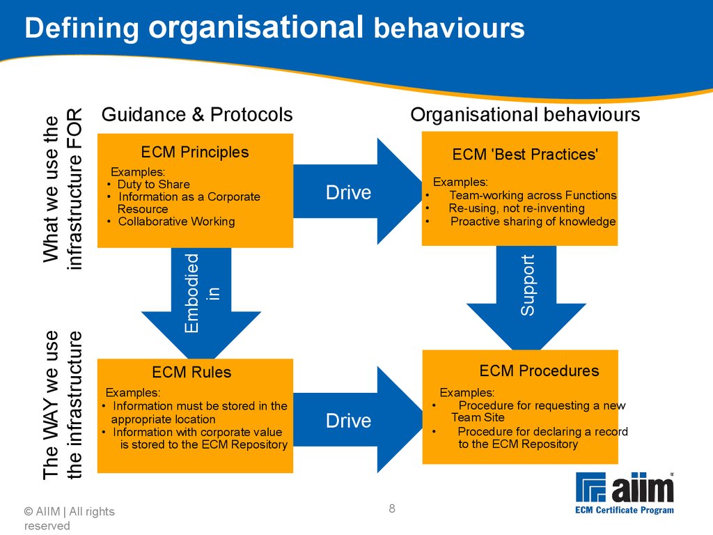 Defining organisational behaviours