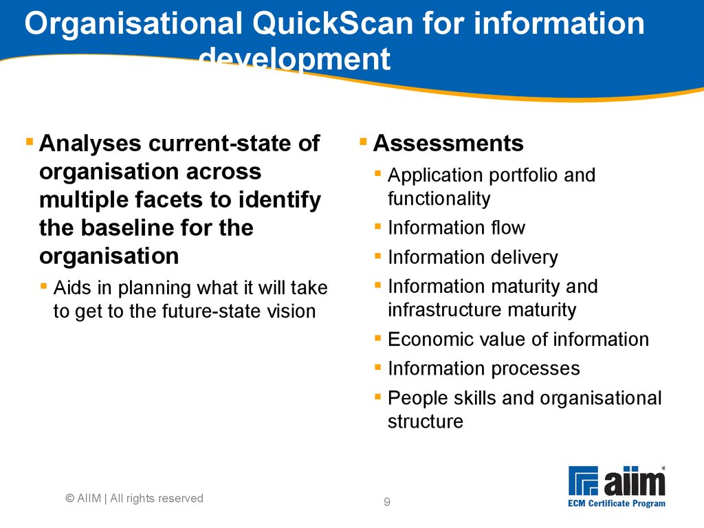 Organisational QuickScan for information development