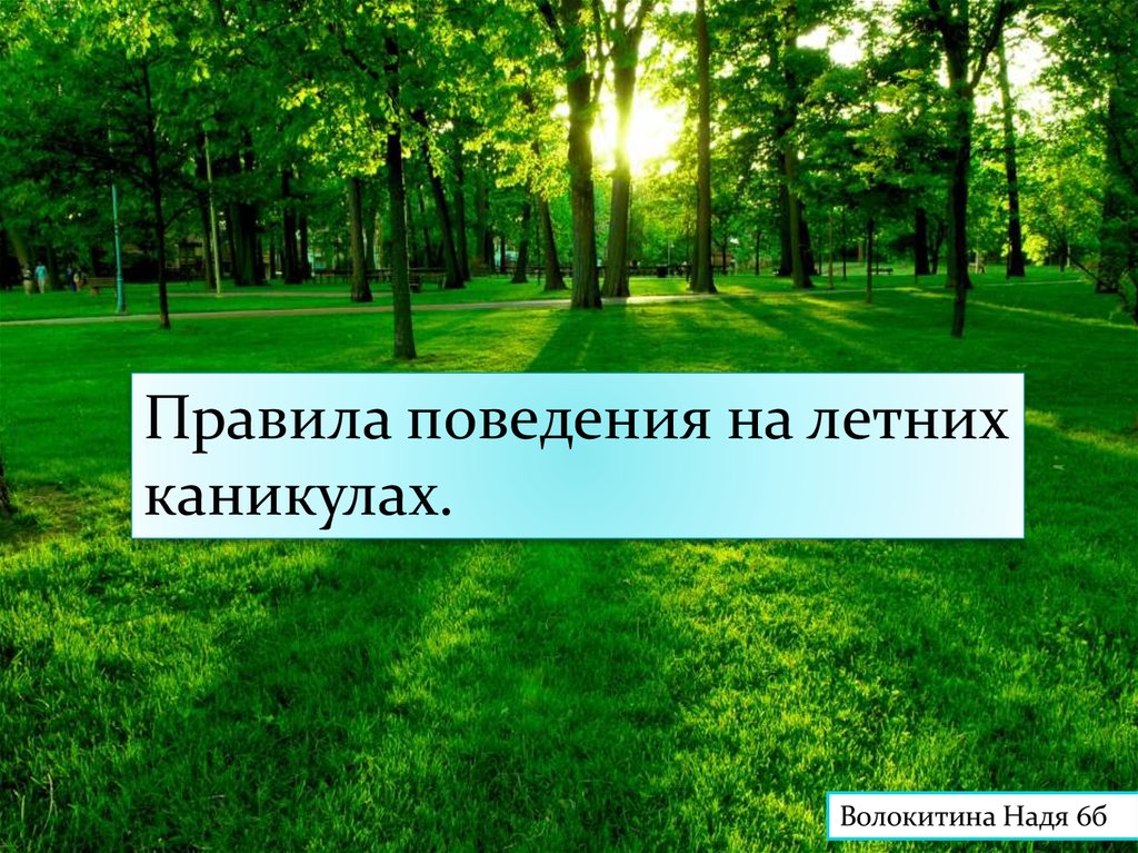 Презентация о каникулах