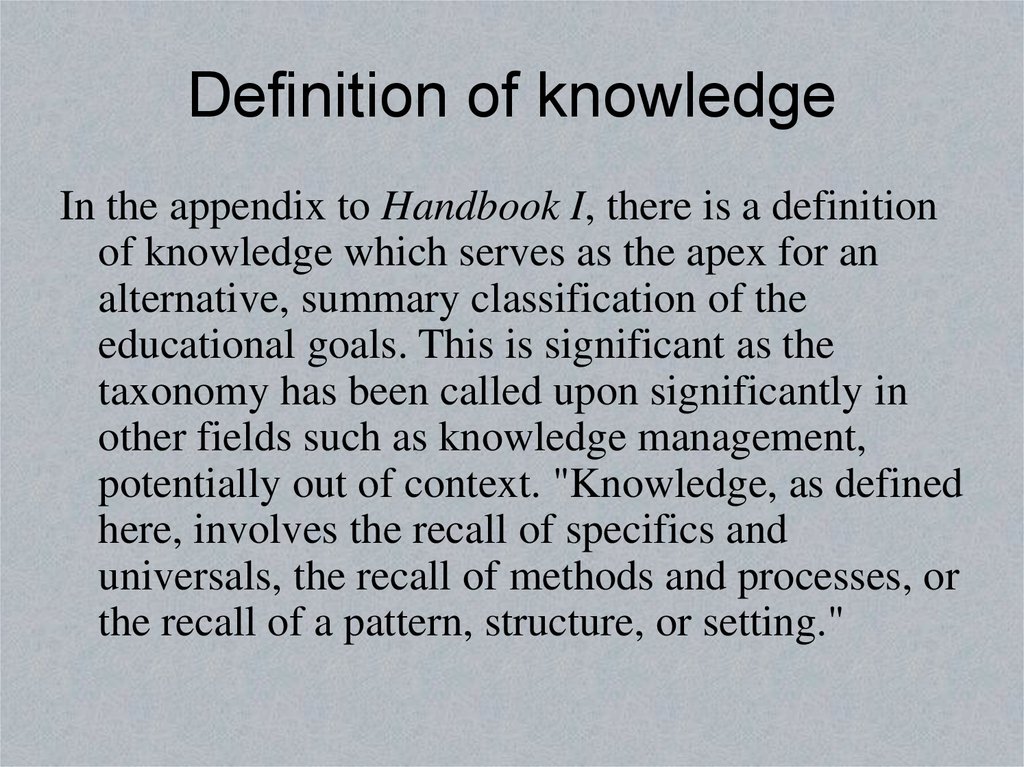 Definition of knowledge