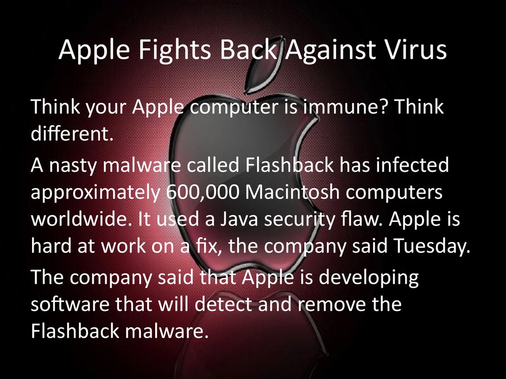 Apple Fights Back Against Virus