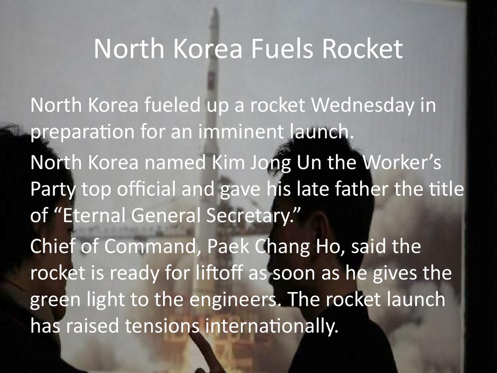 North Korea Fuels Rocket