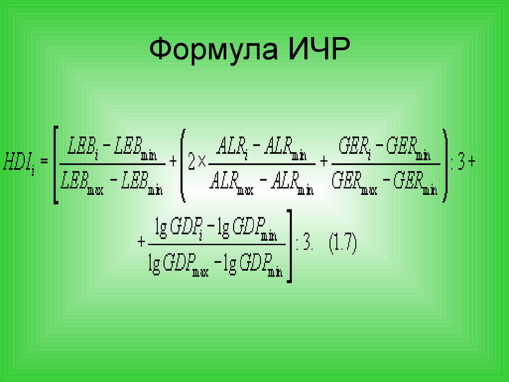 Формула ИЧР