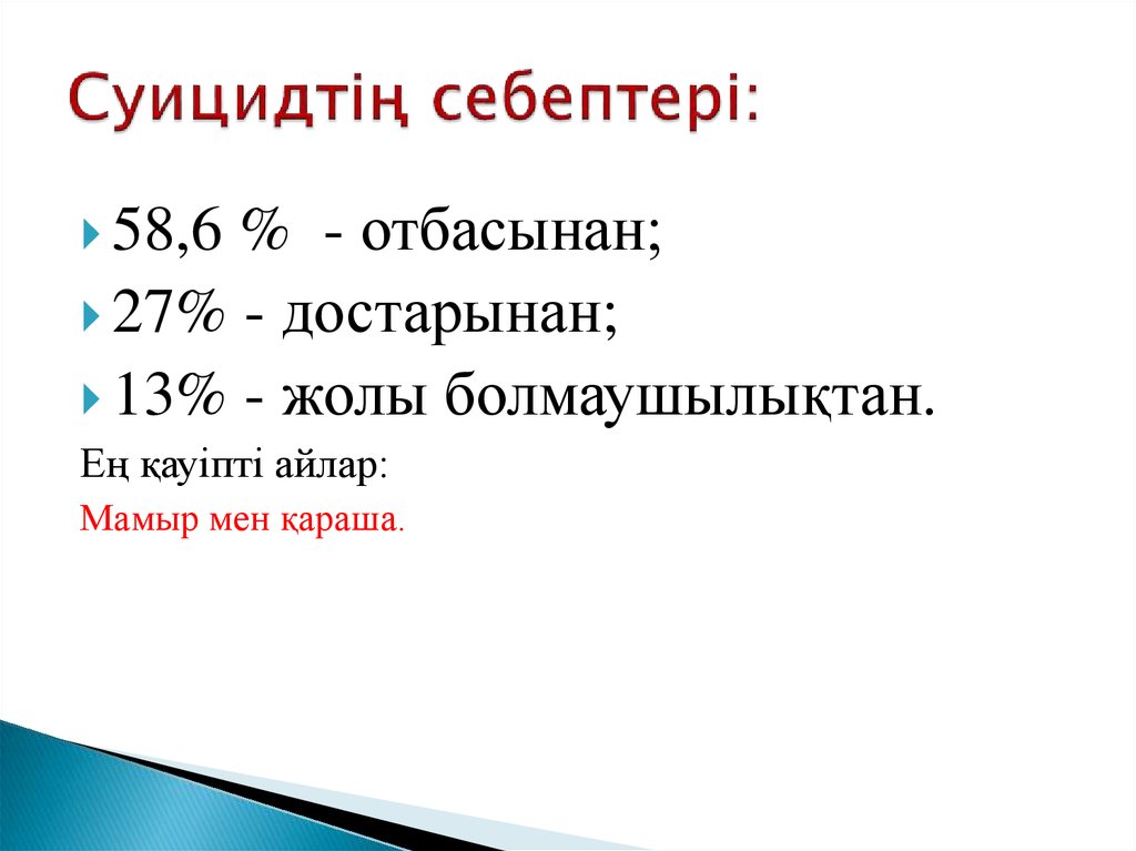 Суицидтің алдын алу. Суицидтің алдын алу презентация.