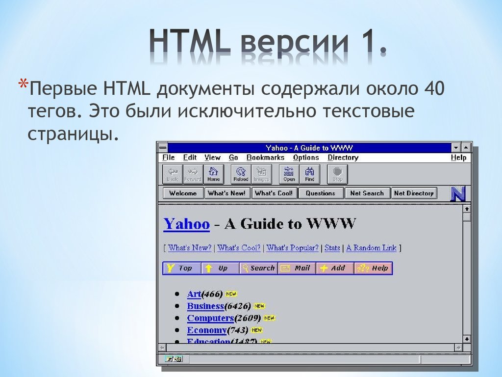 HTML версии 1.
