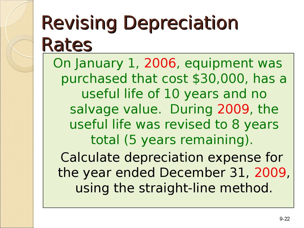 Revising Depreciation Rates