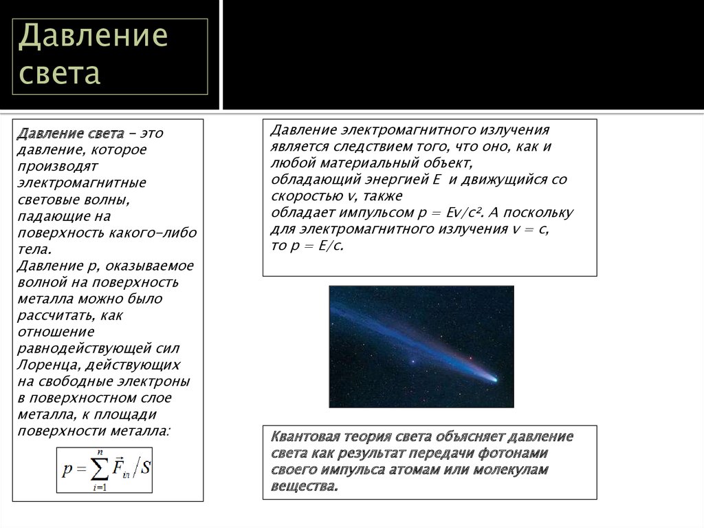 Давление света корпускулярная