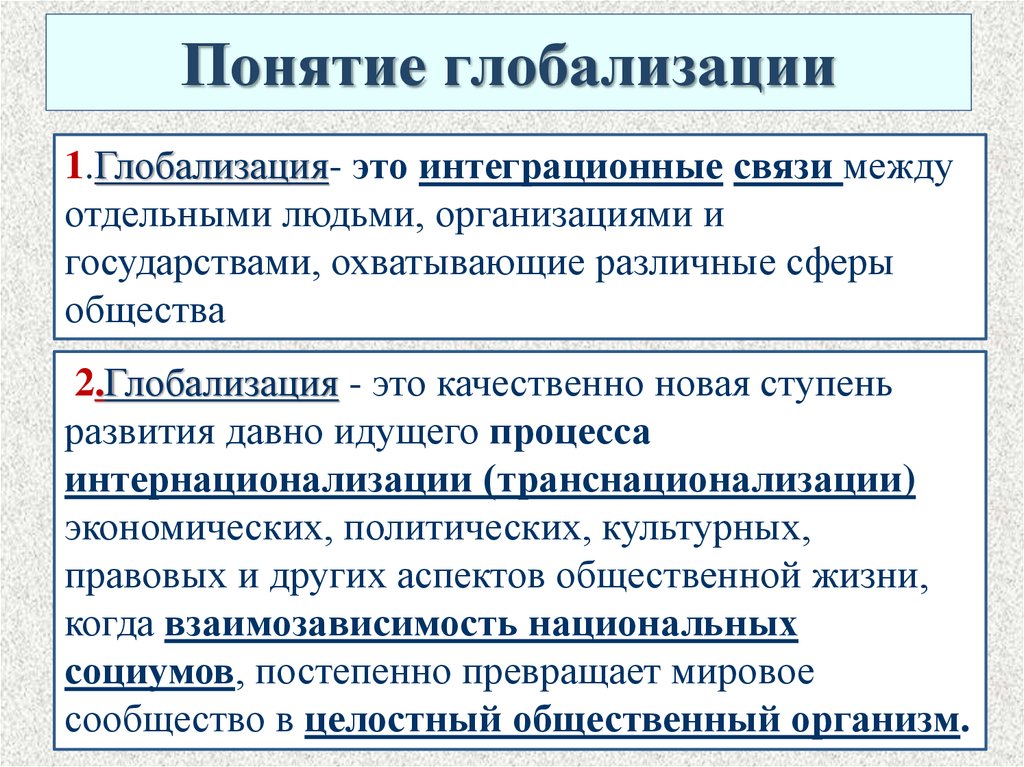 Глобализация в экономической сфере план егэ обществознание