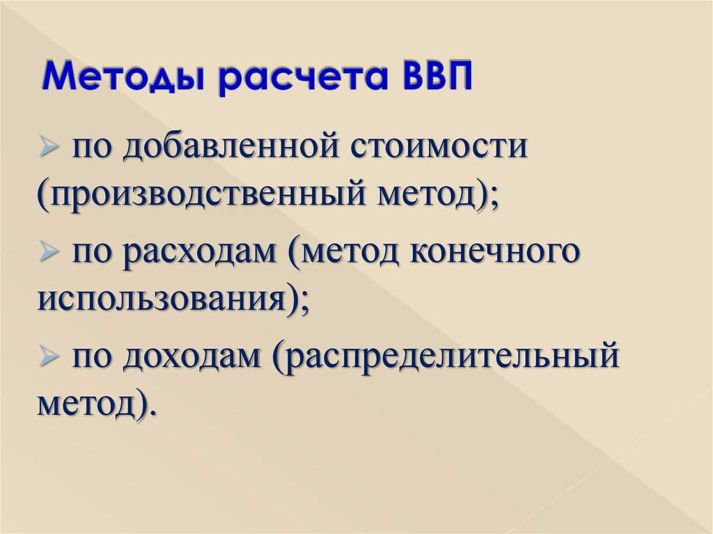 Как можно определить валовый внутренний продукт