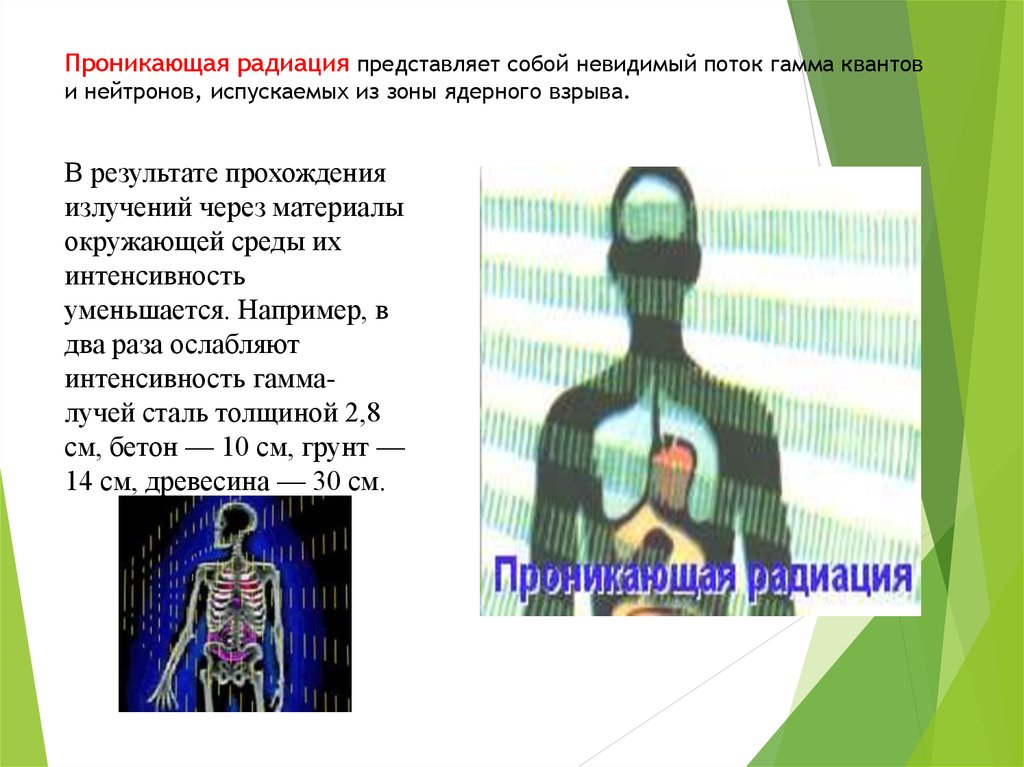 Проникающая радиация представляет собой