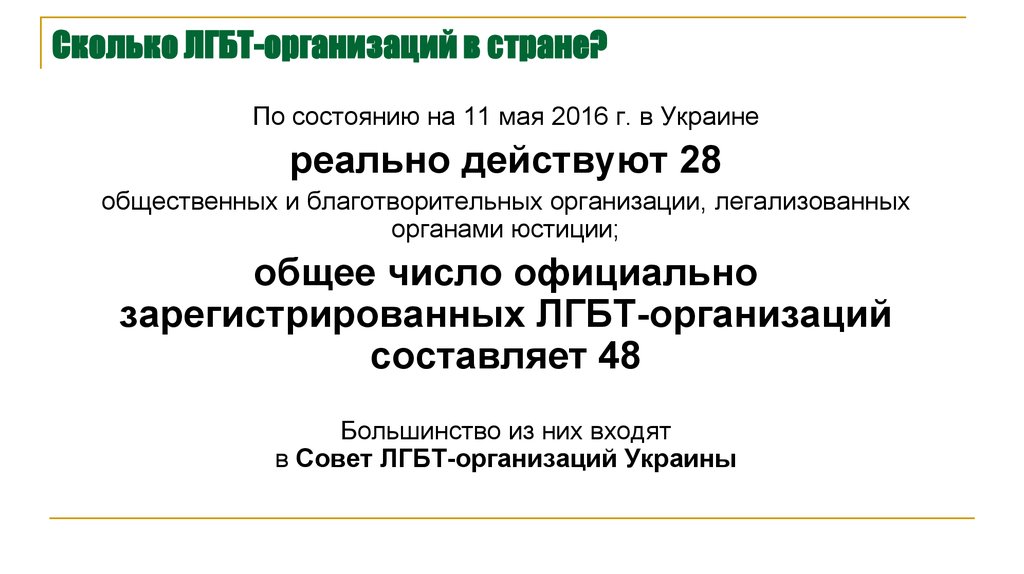 Сколько ЛГБТ-организаций в стране?