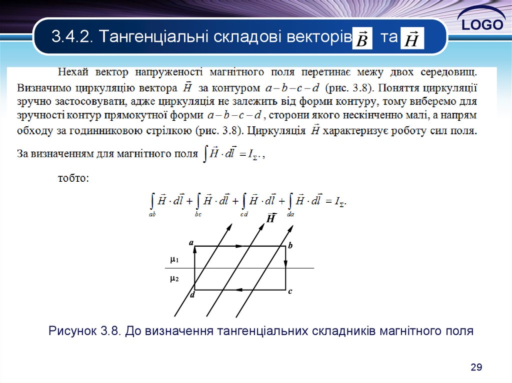 3.4.2. Тангенціальні складові векторів та