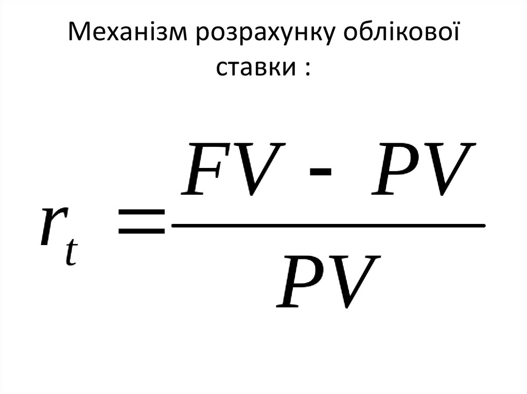 Механізм розрахунку облікової ставки :