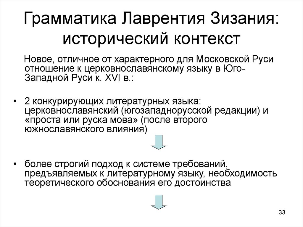 Исторический контекст. Канцелярский язык Юго Западной Руси.