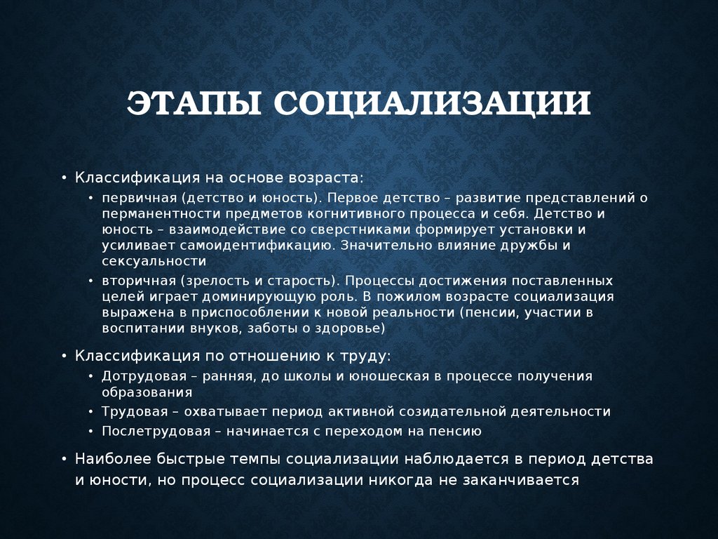 Курсовая работа по теме Социализация личности: сущность, этапы, содержание