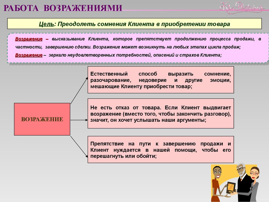 РАБОТА ВОЗРАЖЕНИЯМИ