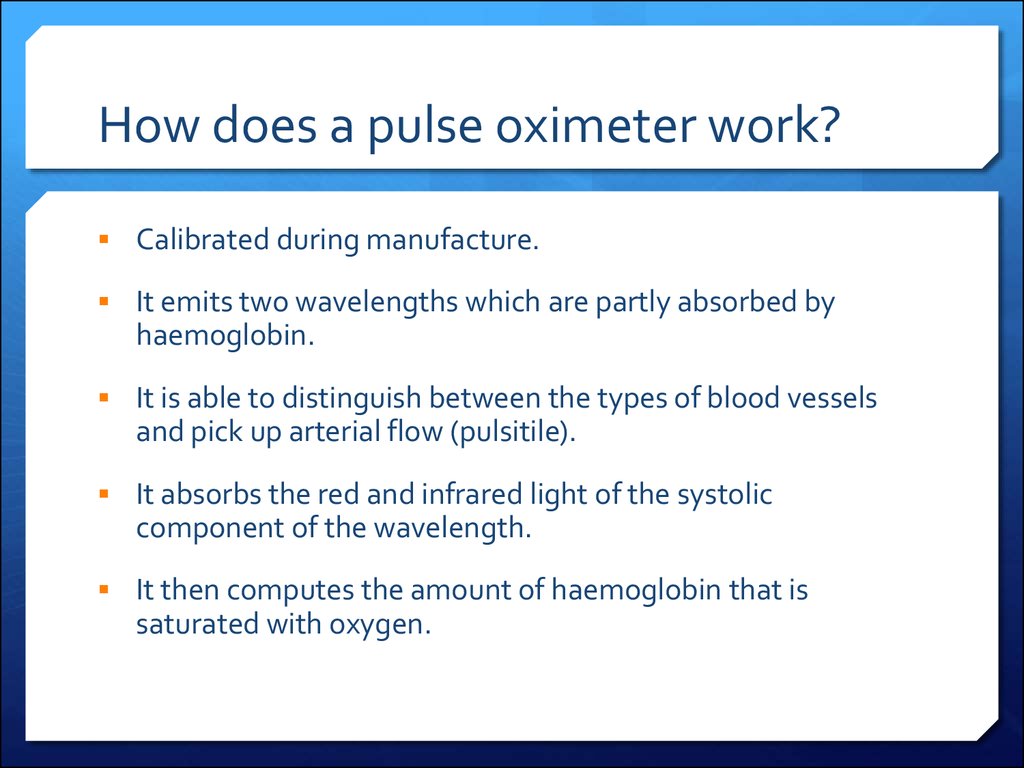 How does a pulse oximeter work?
