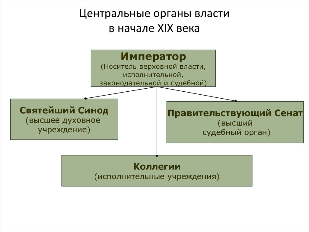 Центральные органы государственной власти. Центральные органы власти в начале 19 века в России. Органы власти в Российской империи 19 века. Органы власти Российской империи в начале 19 века. Структура органов государственной власти 19 век Россия.